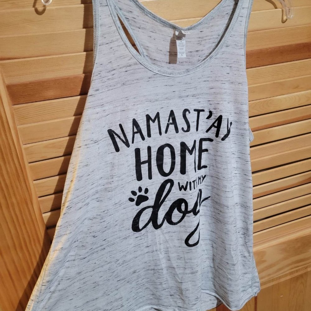 Namast'ay Home With My Dog Bella Canvas Tank Top